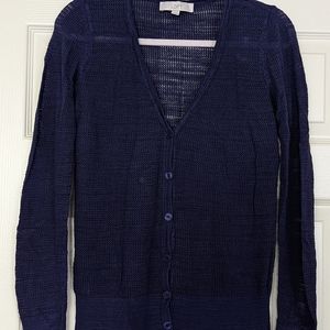 Ann Taylor Loft Navy Blue Medium Lightweight Cardigan